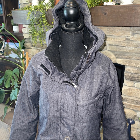 Core Powder Room Jacket Womens Gray Snowboarding 5000mm Size Small - Picture 2 of 10